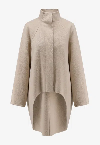 Alaïa Single-breasted Wool Coat In Gold