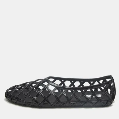 Pre-owned Alaïa Size 40 Black Patent Leather Cage Ballet Flats