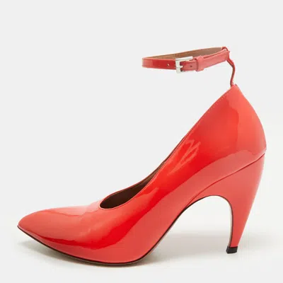 Pre-owned Alaïa Size 41 Red Patent Leather Ankle Strap Pumps