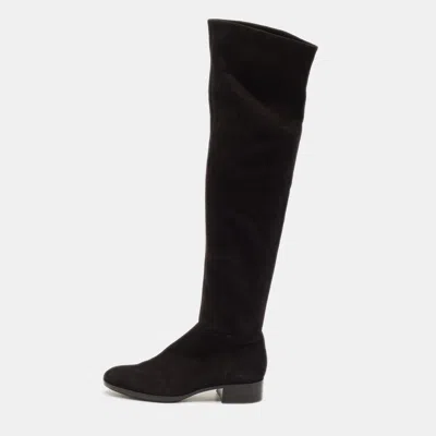 Pre-owned Alaïa Size Black Suede Knee Length Boots