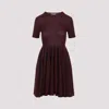 Alaïa Alaia Flared Dress With Short Sleeves In Burgundy
