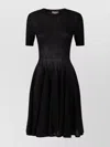 Alaïa Skater Short-sleeved Wool Dress Clothing In Black