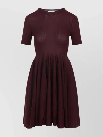 ALAÏA SKATER DRESS WITH FLARED SKIRT AND SHORT SLEEVES