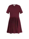 Alaïa Alaia Flared Dress With Short Sleeves In Burgundy