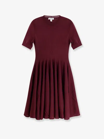 Alaïa Skater Virgin Wool Dress In Red