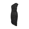 Alaïa Asymmetrical 3d Knitted Skeleton Dress In Black