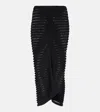Alaïa Skeleton Knitted Midi Skirt In Black