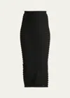 Alaïa Skeleton Pencil Midi Skirt In Noir Alaia