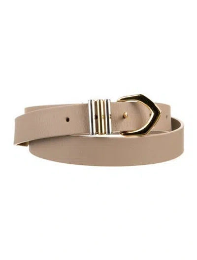 Pre-owned Alaïa Skinny Leather Belt In Neutrals