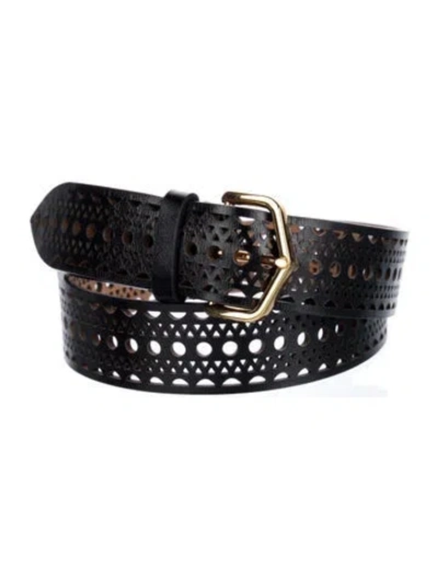 Pre-owned Alaïa Skinny Leather Waist Belt In Black