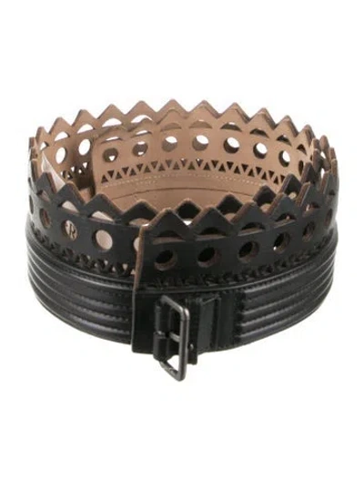 Pre-owned Alaïa Skinny Leather Waist Belt In Black