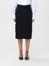 Alaïa Cutout Knitted Midi Skirt In Black