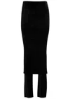 Alaïa Archetypes Layered Stretch-crepe Skinny Pants In Black