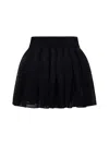 Alaïa Full Skirt With Pleated High Waist In Noir Alaia