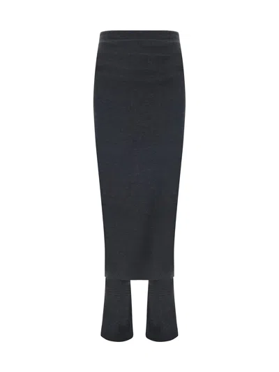 Alaïa Velvet Skirt Pants In Navy