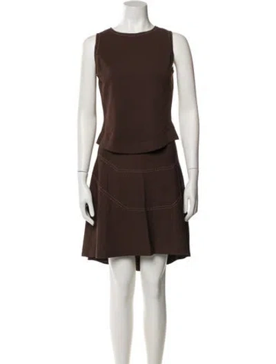 Pre-owned Alaïa Skirt Set In Brown