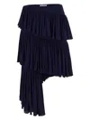 Alaïa Womens Minuit Ruffled High-waist Knitted Maxi Skirt In Blue