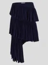 Alaïa Womens Minuit Ruffled High-waist Knitted Maxi Skirt