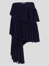 Alaïa Womens Minuit Ruffled High-waist Knitted Maxi Skirt