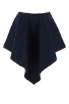 Alaïa Triangle Asymmetric Denim Miniskirt In Bleudenim