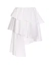 Alaïa Alaia Asymmetrical White Cotton Skirt Women In White