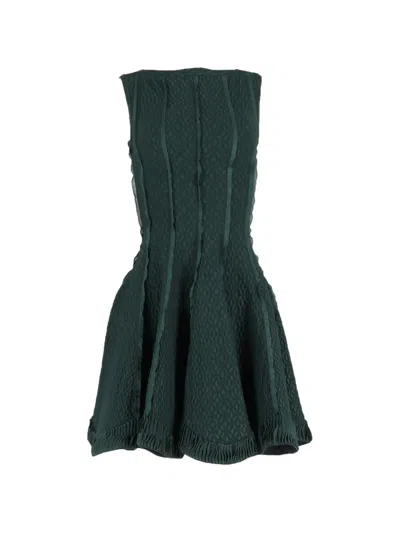 Pre-owned Alaïa Sleeveless A-line Mini Dress In Green