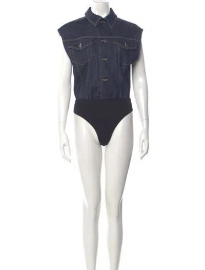 Pre-owned Alaïa Sleeveless Bodysuit In Blue