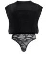 Alaïa Square Bodysuit In Noir