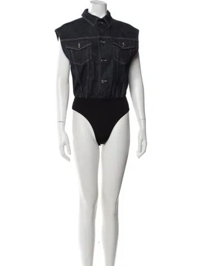 Pre-owned Alaïa Sleeveless Bodysuit W/ Tags In Blue