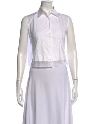 Pre-owned Alaïa Sleeveless Button-up Top In White