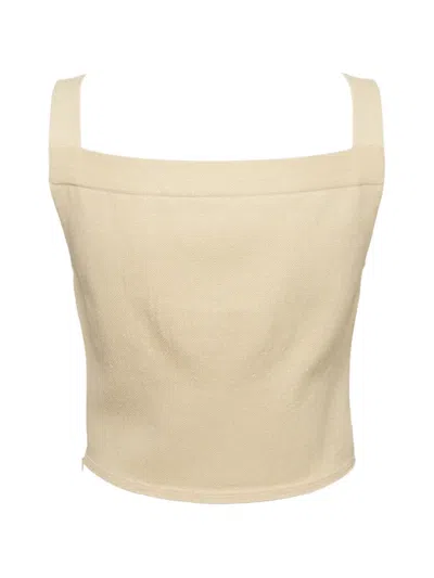 Pre-owned Alaïa Sleeveless Crop Top In Neutral