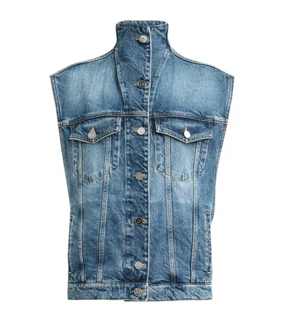 ALAÏA SLEEVELESS DENIM JACKET
