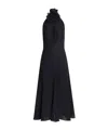 Alaïa Flower Halterneck Midi Dresss In Black