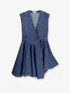 Alaïa Sleeveless Denim-texture Mini Dress In Blue