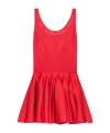 Alaïa Sleeveless Drop-waist Flared Skirt Mini Dress In Red