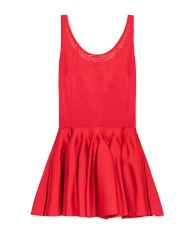 Alaïa Sleeveless Dress In Red