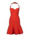 Alaïa Iconic Bra Crepe Bustier Mini Dress In Red