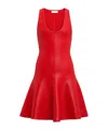 Alaïa Coated Ribbed-knit Mini Dress In Red