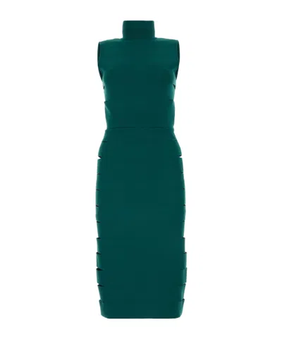 Alaïa Sleeveless High-necked Dress In Green