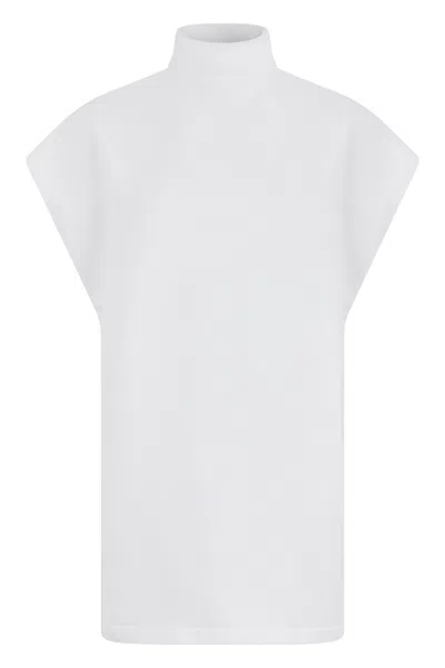 Alaïa Sleeveless High-collar Sweater In White