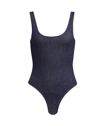 ALAÏA ALAÏA DENIM BODY TANK TOP