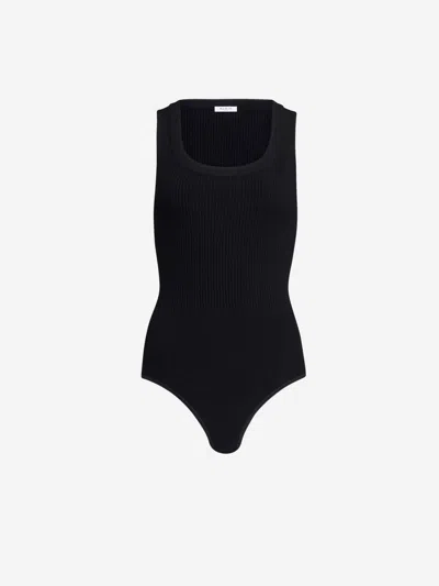 Alaïa Alaia Sleeveless Bodysuit In Ribbed Viscose In Black