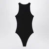 Alaïa Sleeveless Ribbed Bodysuit In Black