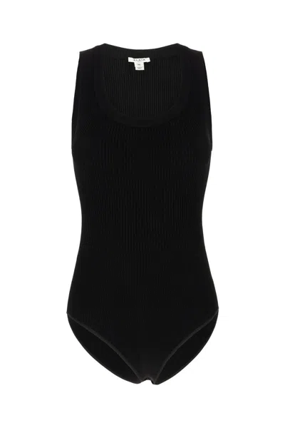 Alaïa Sleeveless Ribbed Knit Bodysuit Clothing In Black