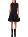 Alaïa Rib-knit Mini Dress In Ebene_grey