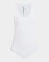 Alaïa Sleeveless One-piece Vest In Blanc
