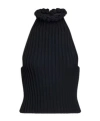 Alaïa Ribbed-knit Halter Top With Wavy Finish In Black