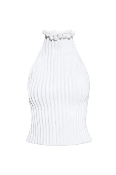ALAÏA POM-POM HALTERNECK TOP