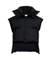 Alaïa Oversize Asymmetric Down Vest Jackets Black In Black