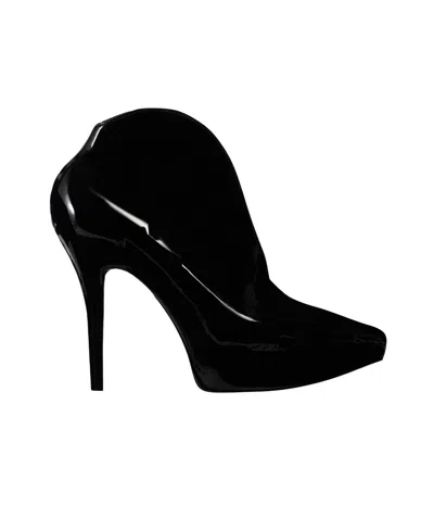 Alaïa Slick 100mm Patent Boots In 999 Noir